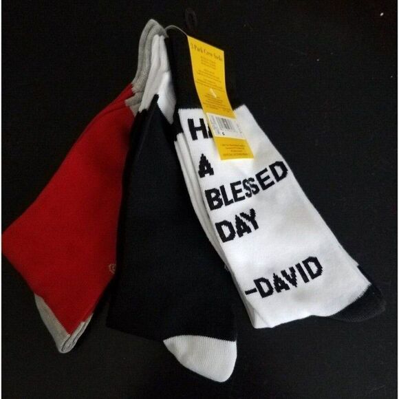 Schitt's Creek 3 Pk Unisex One Size Socks Funny Quotes Red, White & Black - Picture 5 of 8